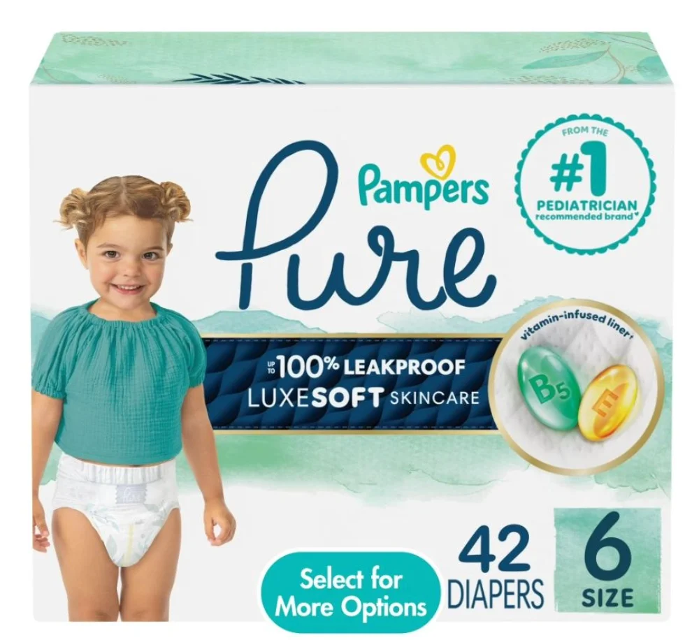 Pampers Pure Diapers | Size 6 (42 ct)