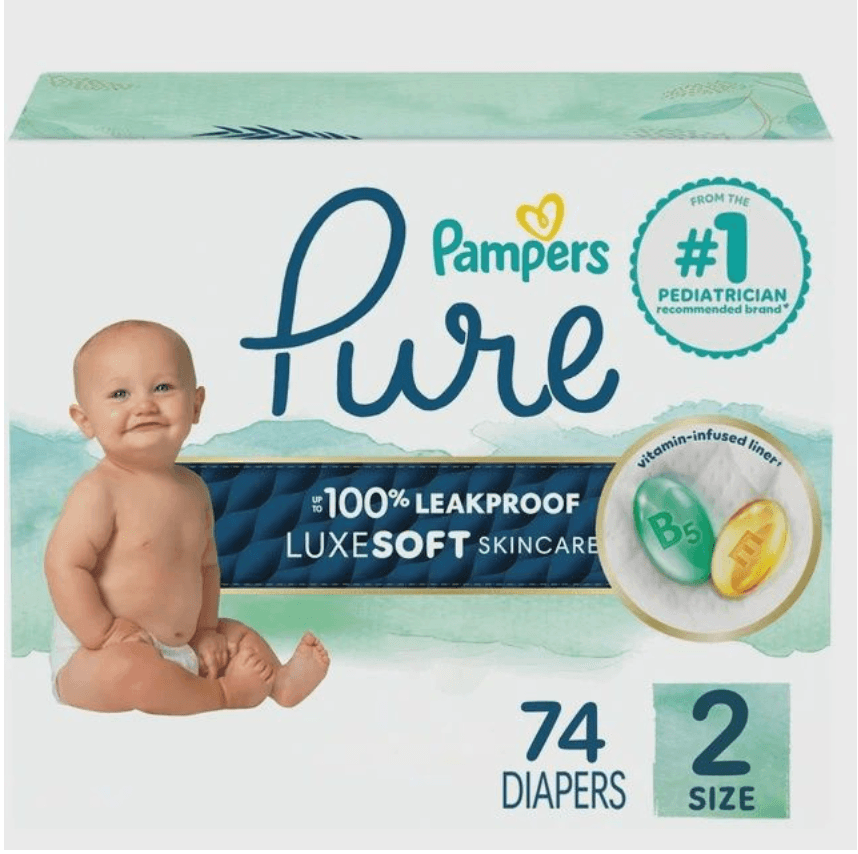 Pampers Pure Diapers | Size 2 (74 ct)