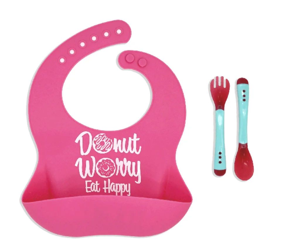 Donut Worry Silicone Bib Set