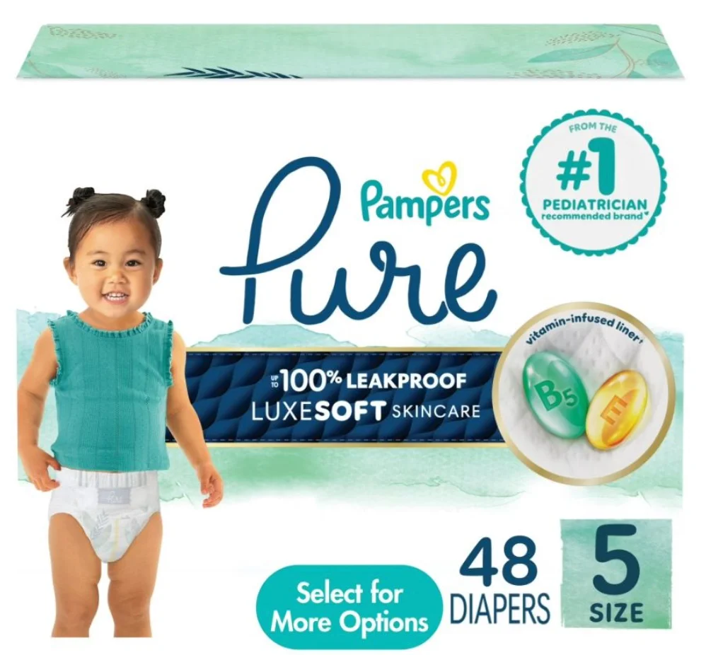Pampers Pure Diapers | Size 5 (48 ct)