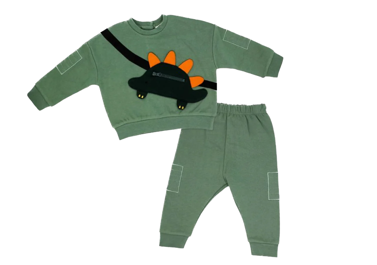 Cotton Sweater & Jogger Set — Sage
