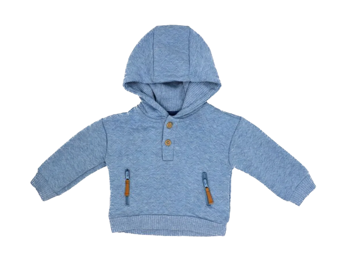 Blue Hooded 2-Piece Quilted Jogger Set — alternate view