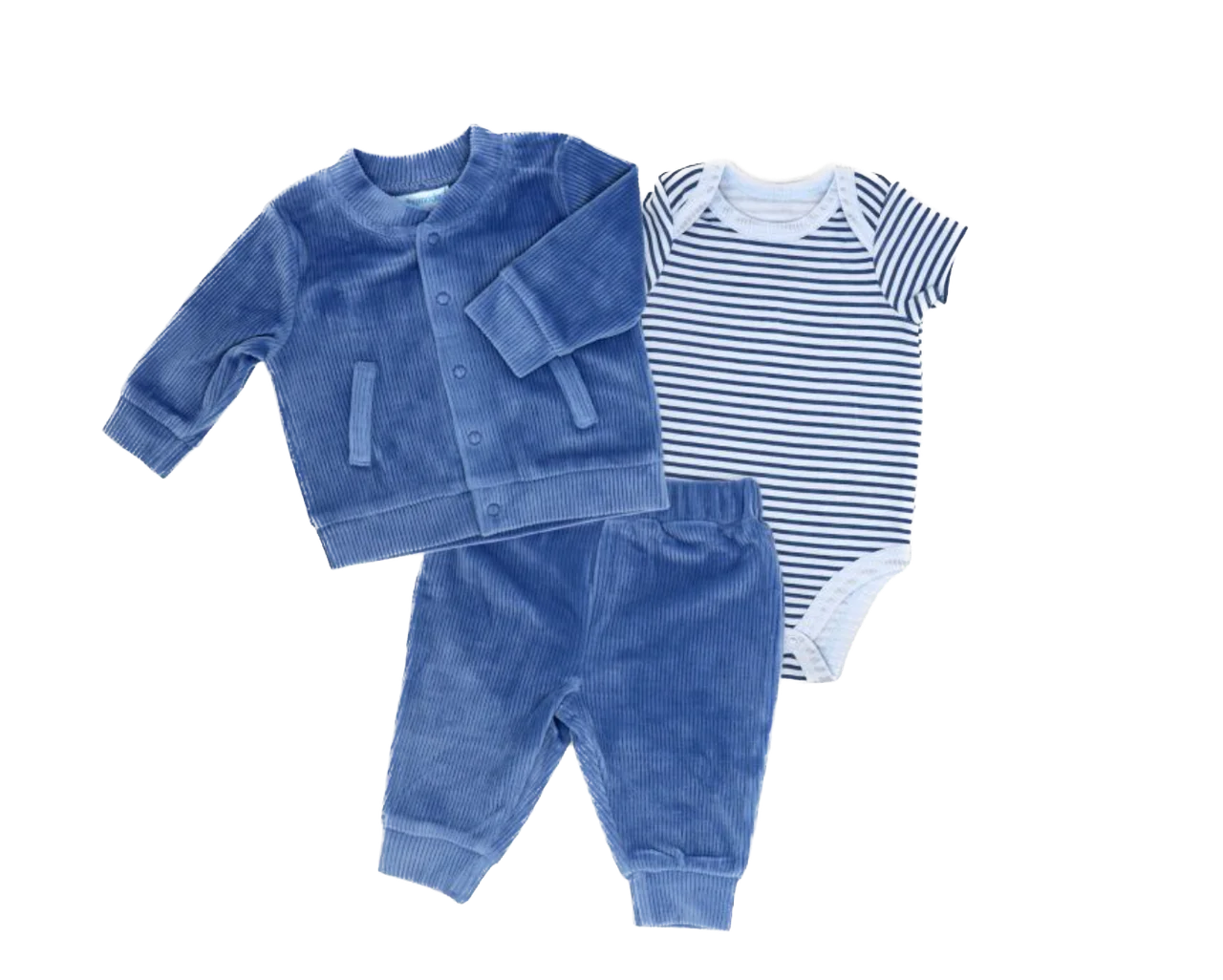 3-Piece Ribbed Velour Varsity Set