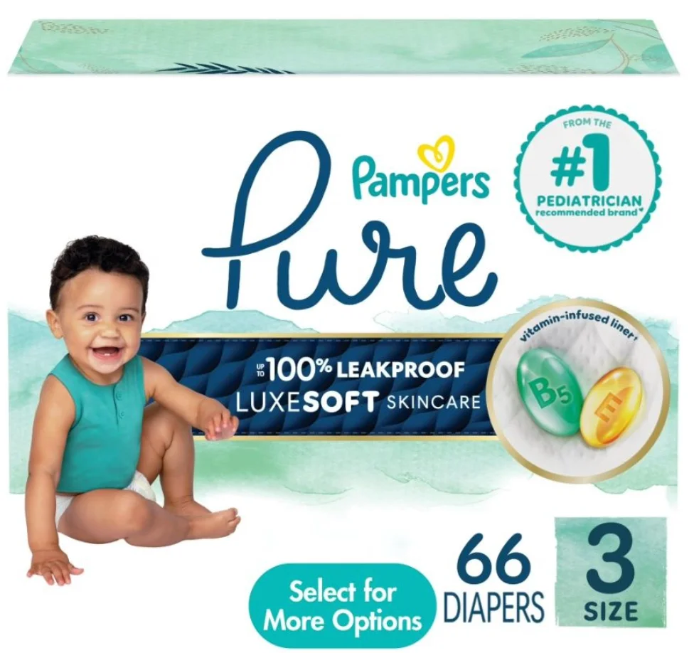 Pampers Pure Diapers | Size 3 (66 ct)